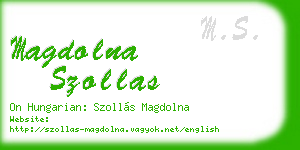 magdolna szollas business card