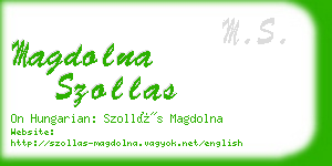 magdolna szollas business card